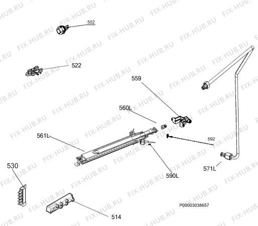 Взрыв-схема плиты (духовки) Electrolux EKG950100X - Схема узла Functional parts